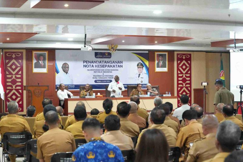 MoU KemenHAM-Pemprov NTT, Menteri HAM Tekankan Pembangunan yang Adil dan Bermartabat